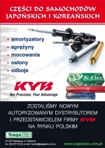 SAGA AUTO autoryzowanym dystrybutorem amortyzatorów KAYABA SAGA AUTO autoryzowanym dystrybutorem amortyzatorów KAYABA